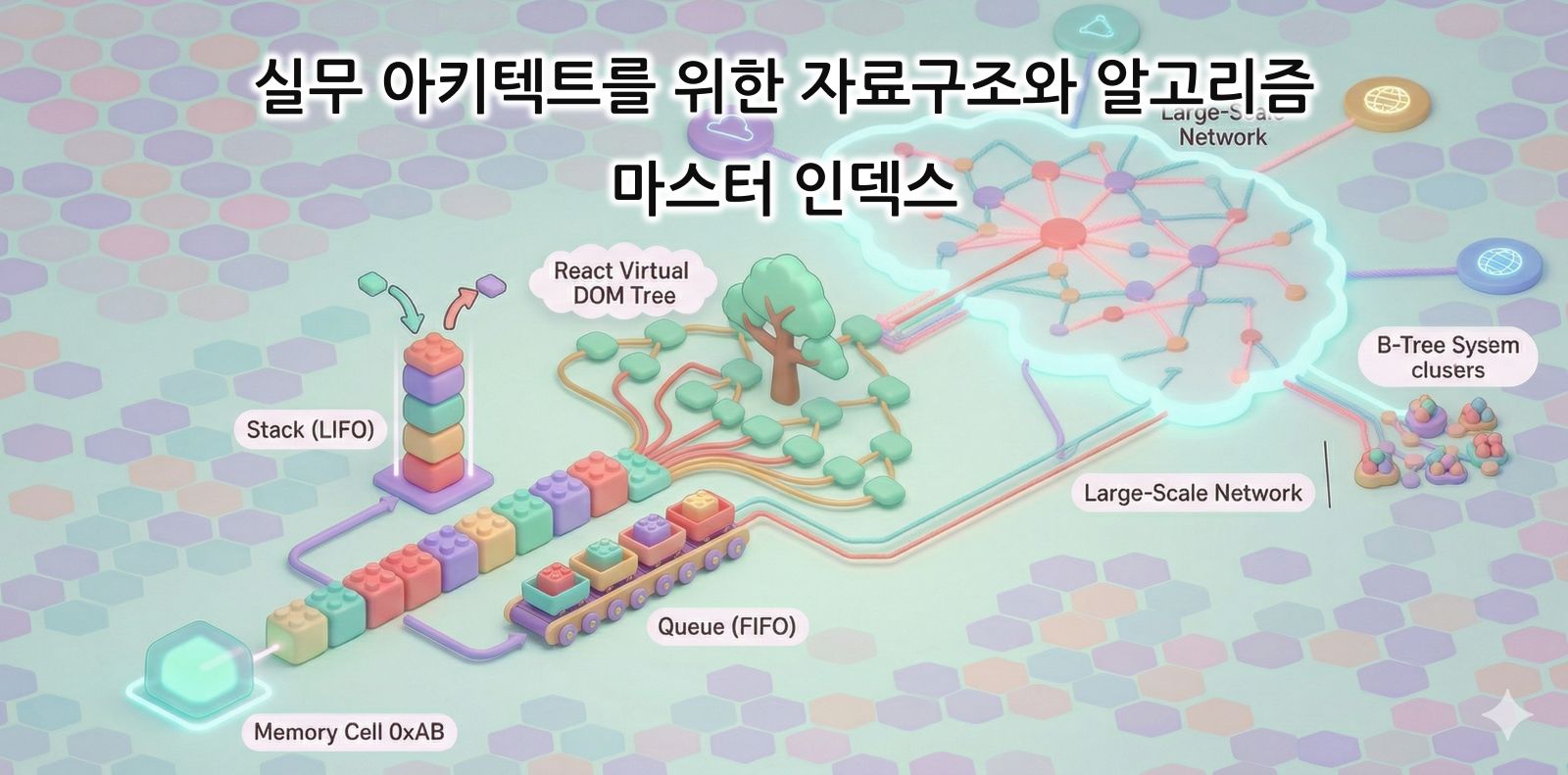 실무 아키텍트를 위한 자료구조와 알고리즘 마스터 인덱스 섬네일 이미지입니다.